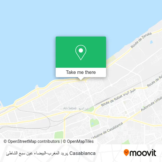 بريد المغرب-البيضاء عين سبع الشاطئ map