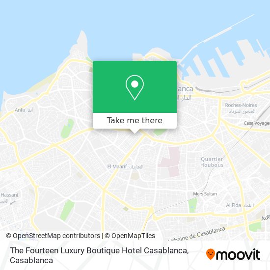 The Fourteen Luxury Boutique Hotel Casablanca map
