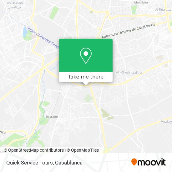 Quick Service Tours map