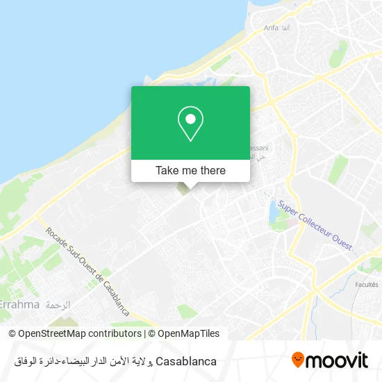 ولاية الأمن الدارالبيضاء-دائرة الوفاق map