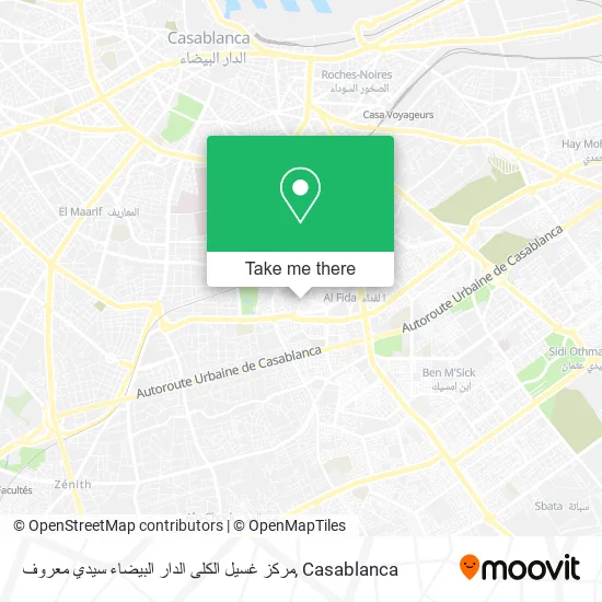 مركز غسيل الكلى الدار البيضاء سيدي معروف map