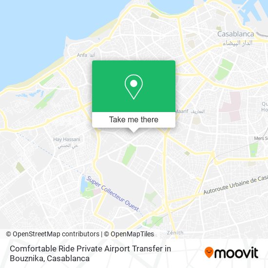 Comfortable Ride Private Airport Transfer in Bouznika map