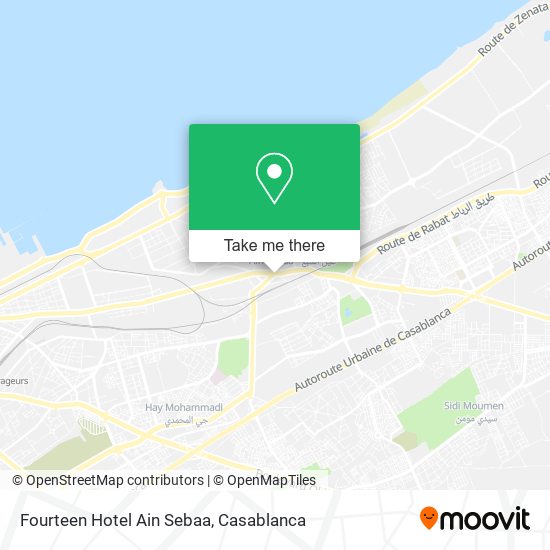 Fourteen Hotel Ain Sebaa map