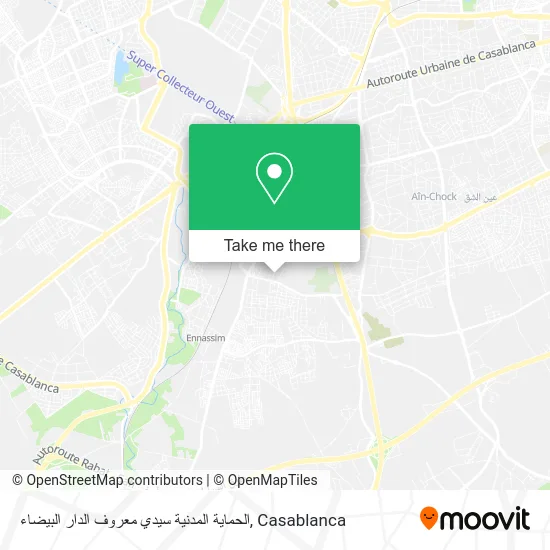 الحماية المدنية سيدي معروف الدار البيضاء map