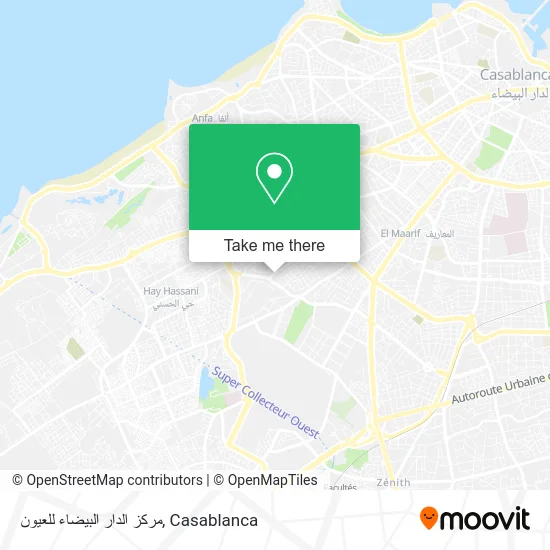 مركز الدار البيضاء للعيون map