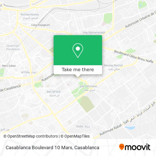 Casablanca Boulevard 10 Mars map