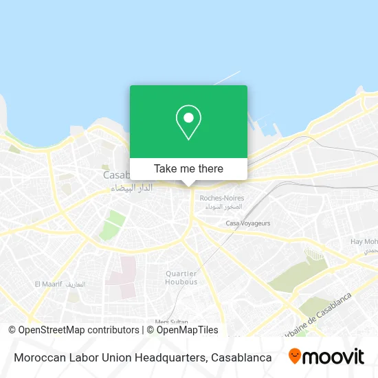 Union Marocaine Du Travail مقر الاتحاد المغربي للشغل map