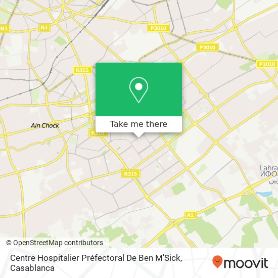 Centre Hospitalier Préfectoral De Ben M'Sick map