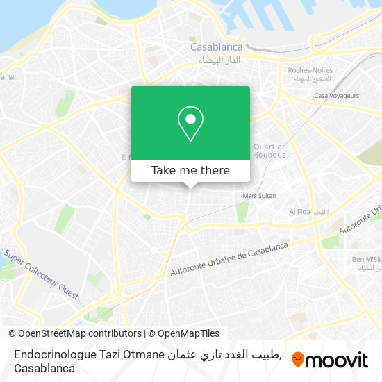 Endocrinologue Tazi Otmane طبيب الغدد تازي عثمان map
