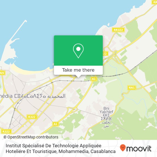Institut Spécialisé De Technologie Appliquée Hoteliére Et Touristique, Mohammedia map