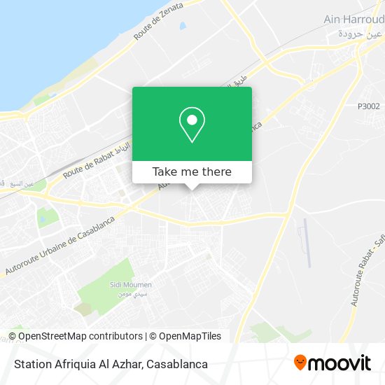 Station Afriquia Al Azhar map