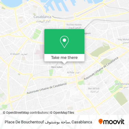 Place De Bouchentouf ساحة بوشنتوف map