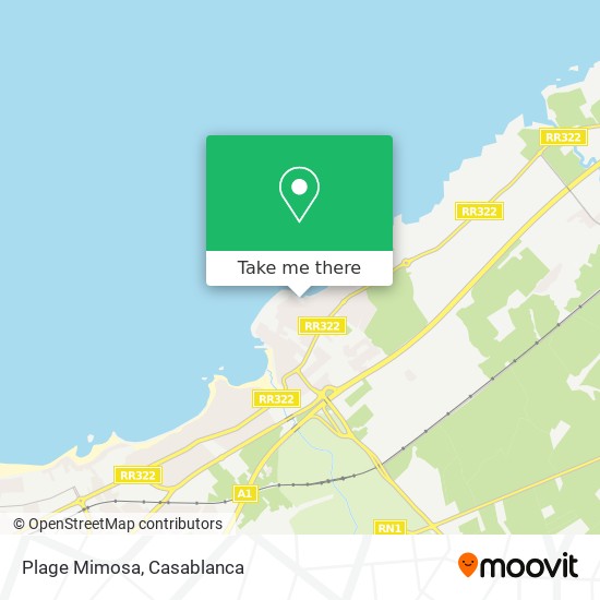 Plage Mimosa map