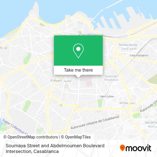 Soumaya Street and Abdelmoumen Boulevard Intersection map