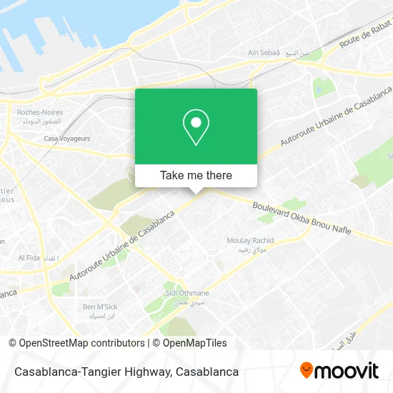 Casablanca-Tangier Highway map