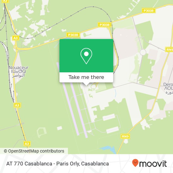 AT 770 Casablanca - Paris Orly map