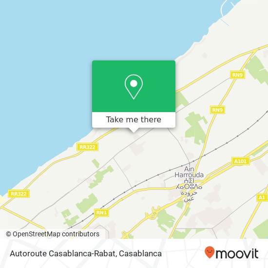Autoroute Casablanca-Rabat map