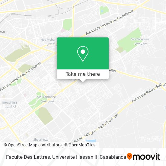 Faculte Des Lettres, Universite Hassan II map