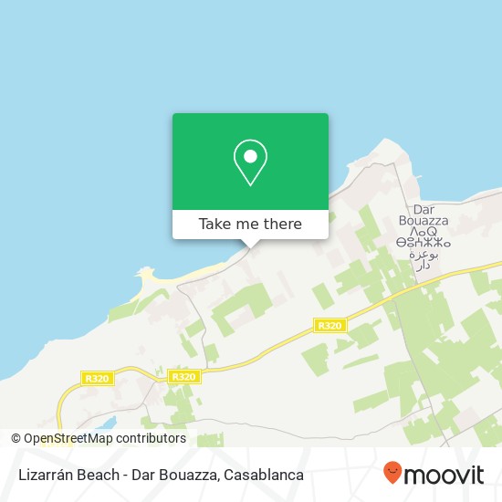 Lizarrán Beach - Dar Bouazza map