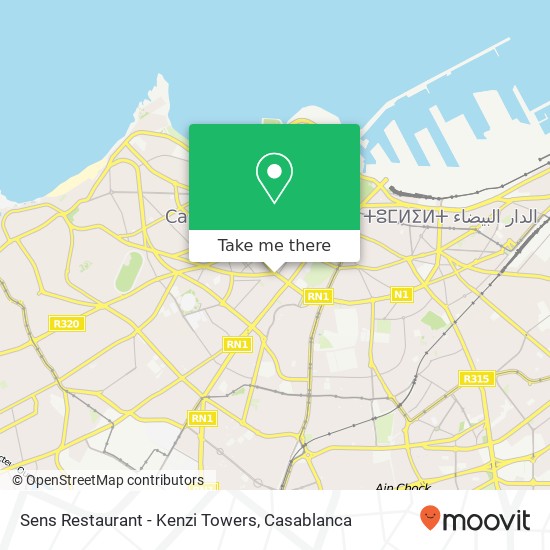 Sens Restaurant - Kenzi Towers map