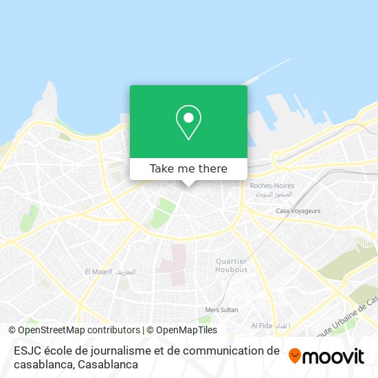 ESJC école de journalisme et de communication de casablanca map