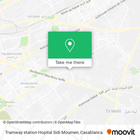 Tramway station Hopital Sidi Moumen map