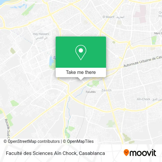Faculté des Sciences Aïn Chock map