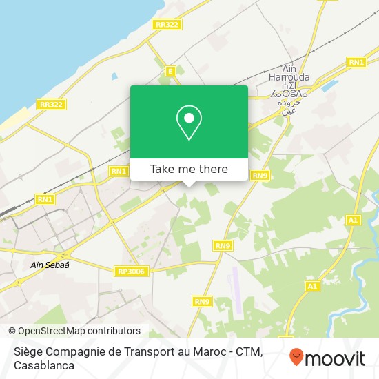 Siège Compagnie de Transport au Maroc - CTM map