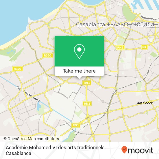 Academie Mohamed VI des arts traditionnels map
