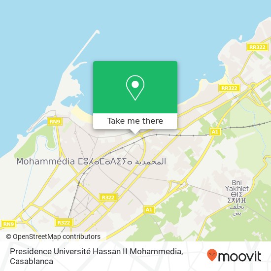 Presidence Université Hassan II Mohammedia map