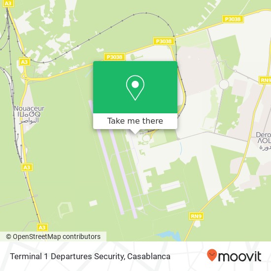 Terminal 1 Departures Security map
