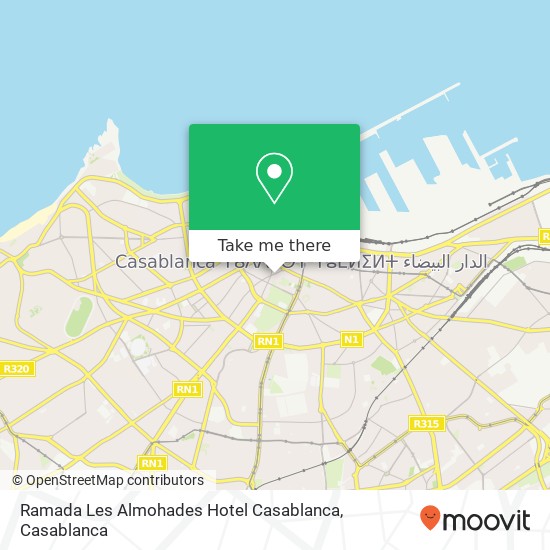 Ramada Les Almohades Hotel Casablanca map