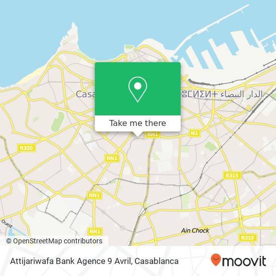 Attijariwafa Bank Agence 9 Avril map