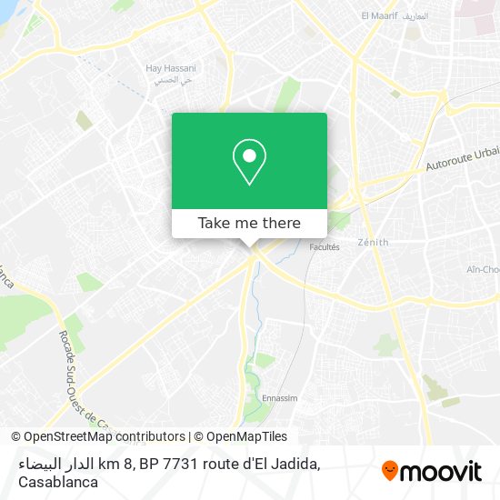الدار البيضاء km 8, BP 7731 route d'El Jadida map