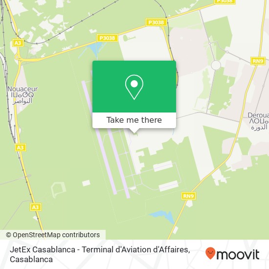 JetEx Casablanca - Terminal d'Aviation d'Affaires map