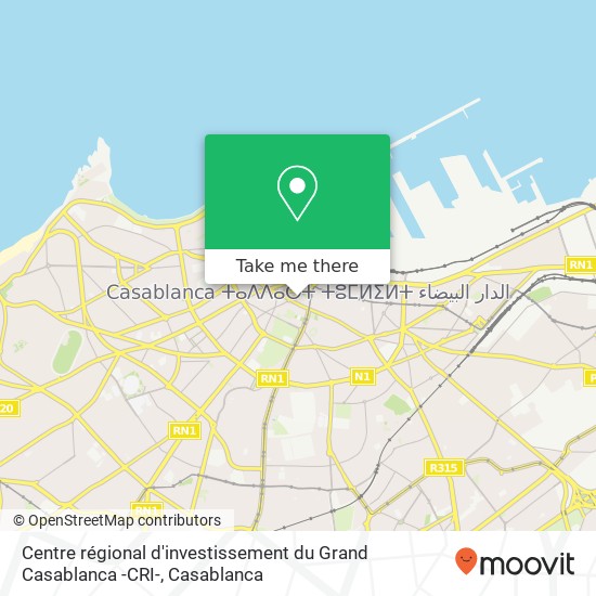 Centre régional d'investissement du Grand Casablanca -CRI- plan