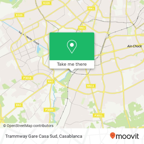 Trammway Gare Casa Sud map