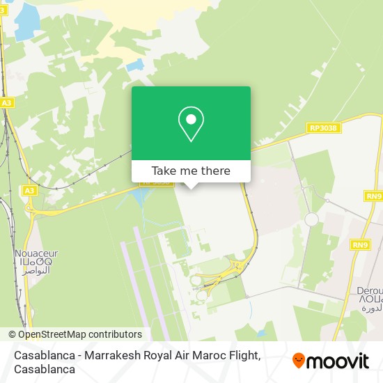 Casablanca - Marrakesh Royal Air Maroc Flight map