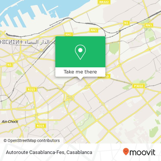 Autoroute Casablanca-Fes map