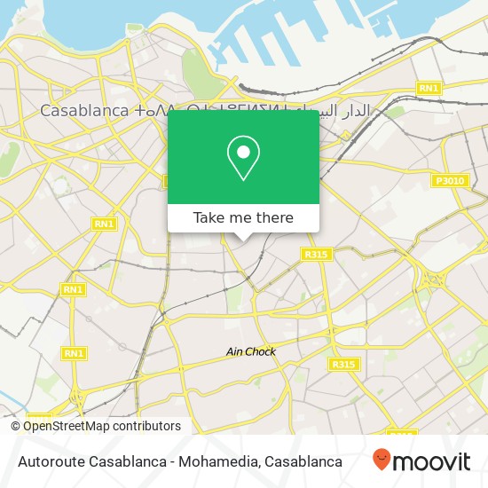 Autoroute Casablanca - Mohamedia map