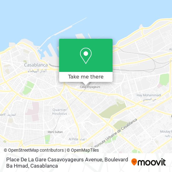 Place De La Gare Casavoyageurs Avenue, Boulevard Ba Hmad map