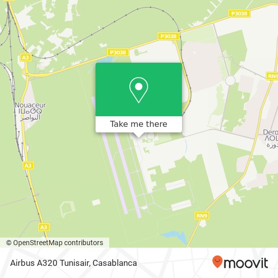 Airbus A320 Tunisair map