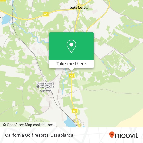 California Golf resorts map