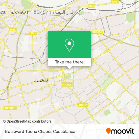 Boulevard Touria Chaoui plan