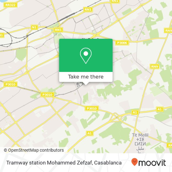 Tramway station Mohammed Zefzaf map