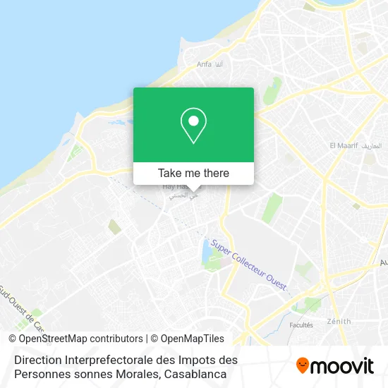 Direction Interprefectorale des Impots des Personnes sonnes Morales map