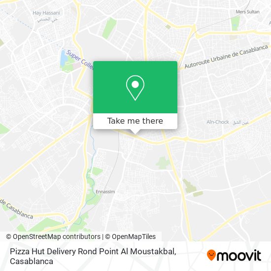 Pizza Hut Delivery Rond Point Al Moustakbal map