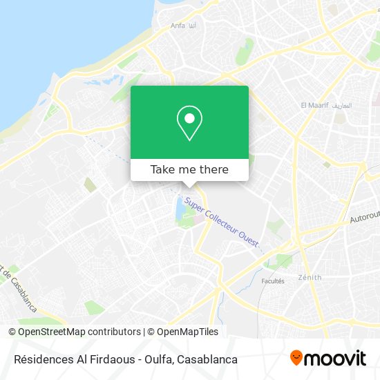 Résidences Al Firdaous - Oulfa map