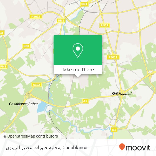 محلبة حلويات عصير الزيتون, سيدي معروف, الدار البيضاء map