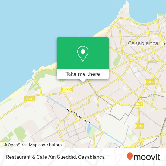 Restaurant & Café Aïn Gueddid, شارع عبد الهادي بوطالب أنفا, الدار البيضاء map